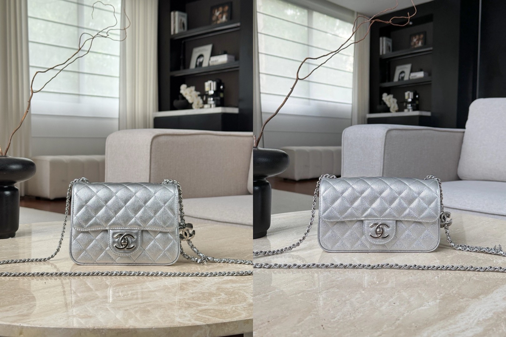CHANEL Metallic Caviar Quilted Mini Rectangular CC Slide Flap Silver Picsew 20260520182643