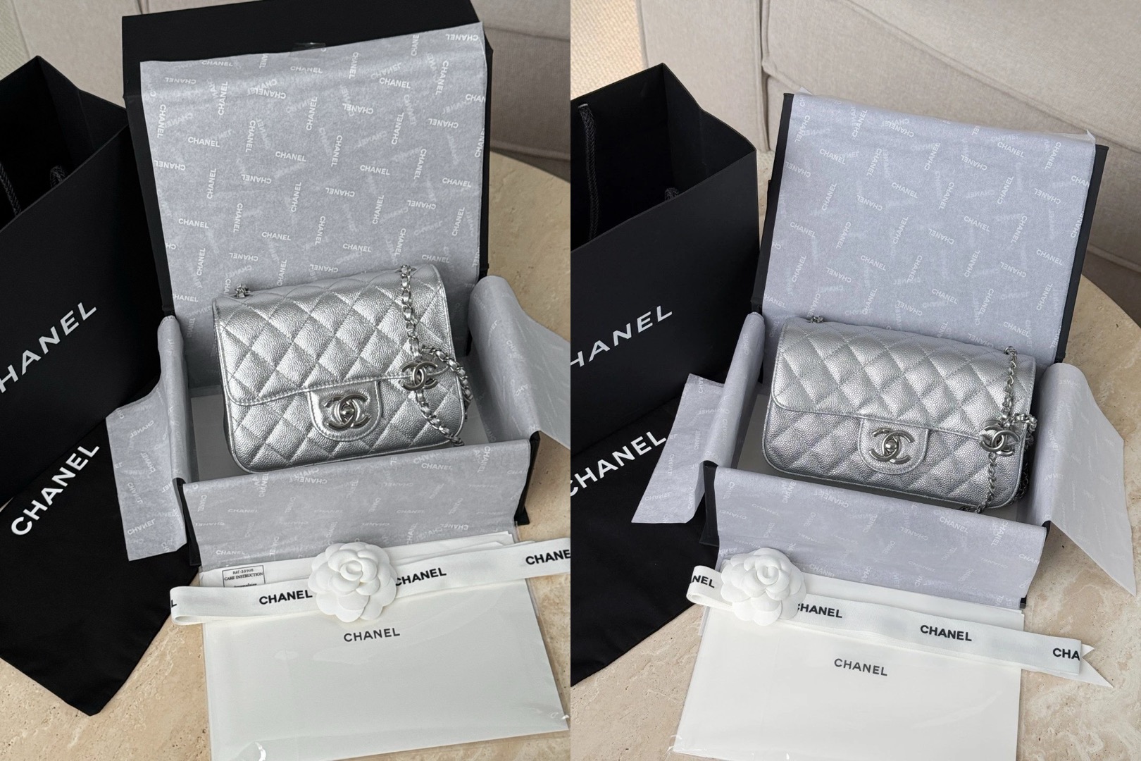 CHANEL Metallic Caviar Quilted Mini Rectangular CC Slide Flap Silver Picsew 20260520182712