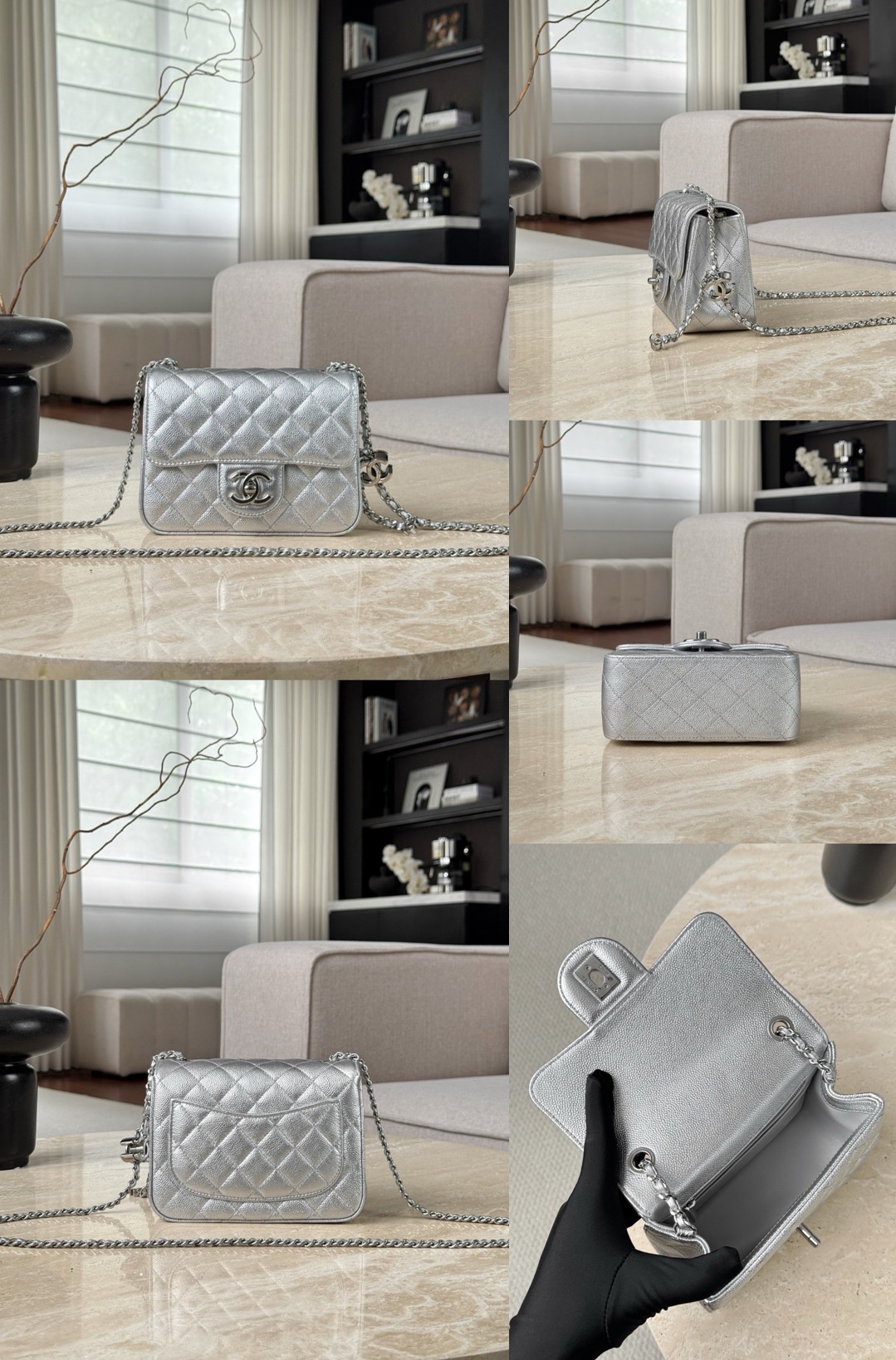 CHANEL Metallic Caviar Quilted Mini Rectangular CC Slide Flap Silver Picsew 20260520182717